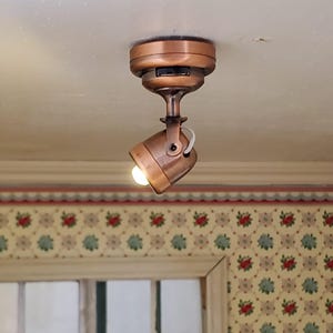 Dollhouse Spot Ceiling Light Bronze Adjustable 1:12 Scale Battery Operated Modern