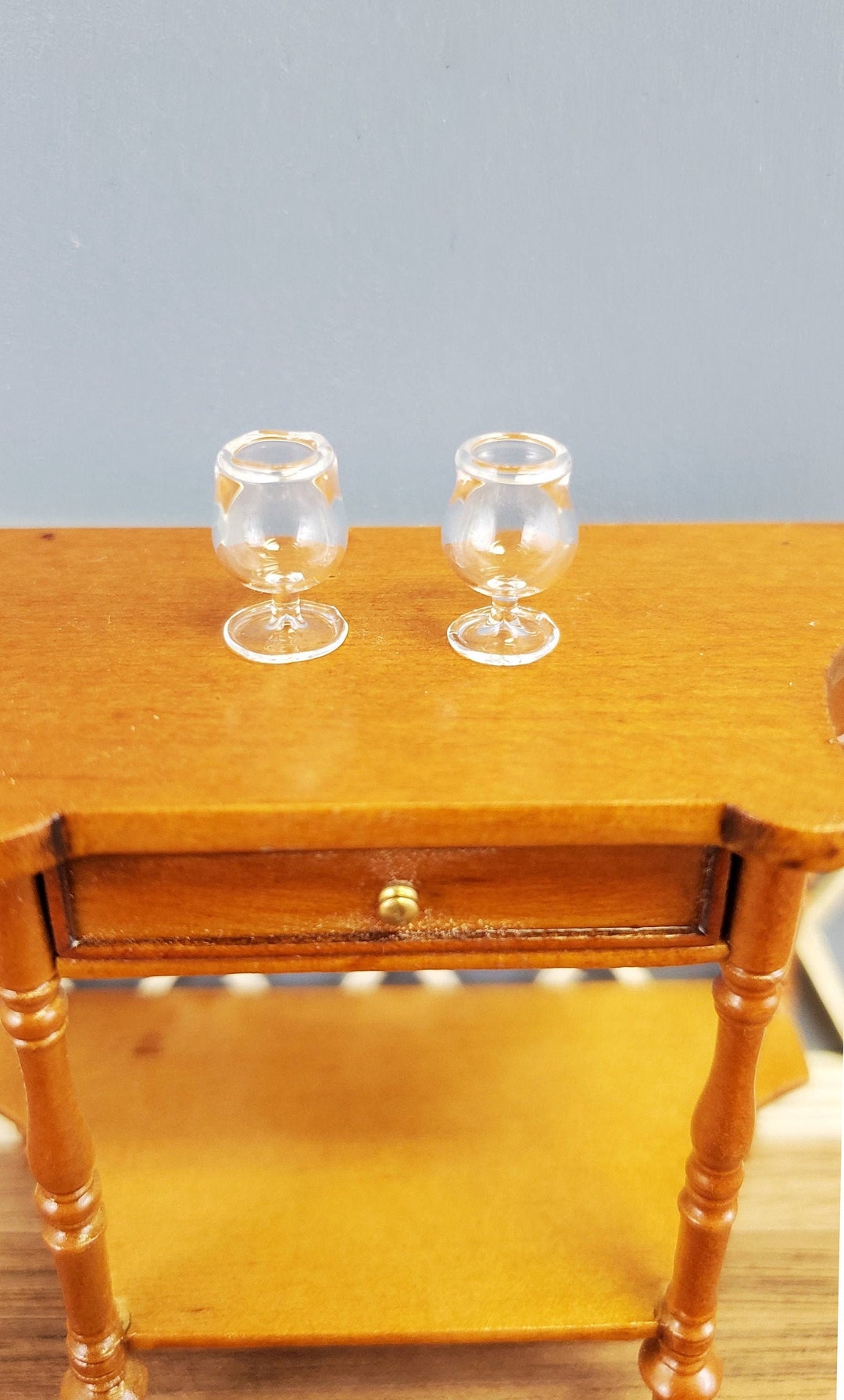 Dollhouse Miniature Brandy Snifter Set of 2 Glasses 112 Scale Philip