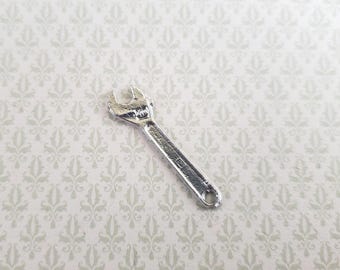 Dollhouse Crescent Wrench Large 1:12 Scale Miniature Tool Painted Metal