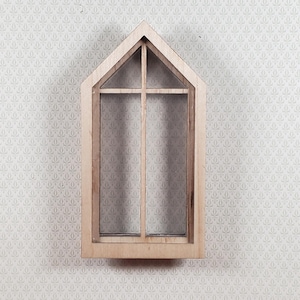 Dollhouse Peaked Window 45 Degrees Wood Acrylic 1:12 Scale Miniature by Alessio