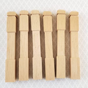 Dollhouse Miniature Newel Posts Wood 6 Pieces 1:12 Scale 3 1/2&quot; Long Houseworks #7209