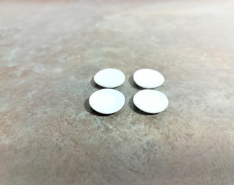 Dollhouse Miniature Ceramic Dessert or Salad Plates x4 Tiny White 1:12 Scale 1/2"