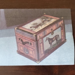 Dollhouse Miniature Trunk KIT Vintage Horse Theme 1:12 Scale Miniature Furniture