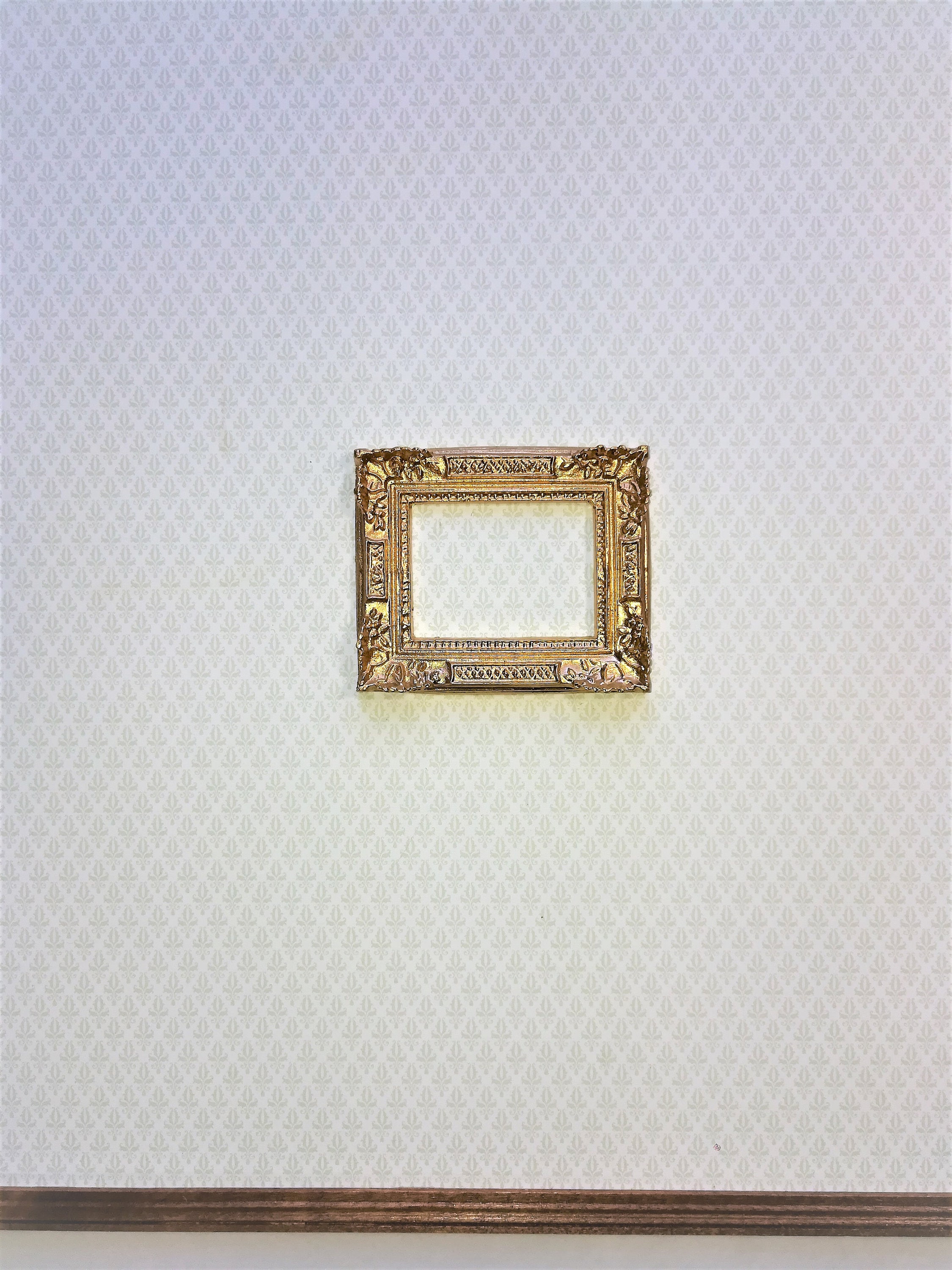 Dollhouse Miniature Large Fancy Gold Picture Frame for Painting 1:12 Scale