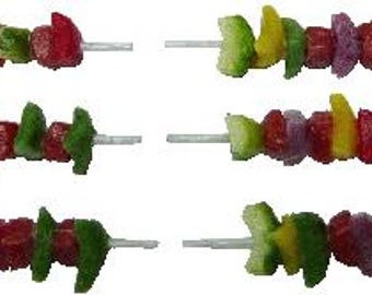 Dollhouse BBQ Shish Kabobs Set of 6 1:12 Scale Miniature Food Kitchen