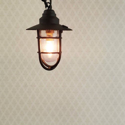 Dollhouse Miniature Hanging Lantern Light Black Vintage Style Etsy