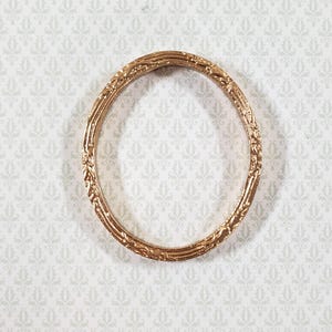 Dollhouse Oval Picture Frame Gold for Paintings Medium Size Miniature