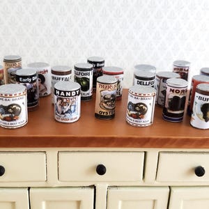 Dollhouse Canned Goods Old Fashion Grocery Store Cans 1:12 Scale Miniature Food