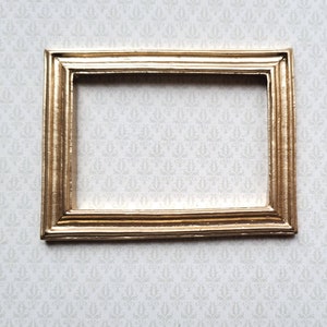 Dollhouse Miniature Picture Frame Large Gold for Painting 3" x 2 1/4"  1:12 Scale