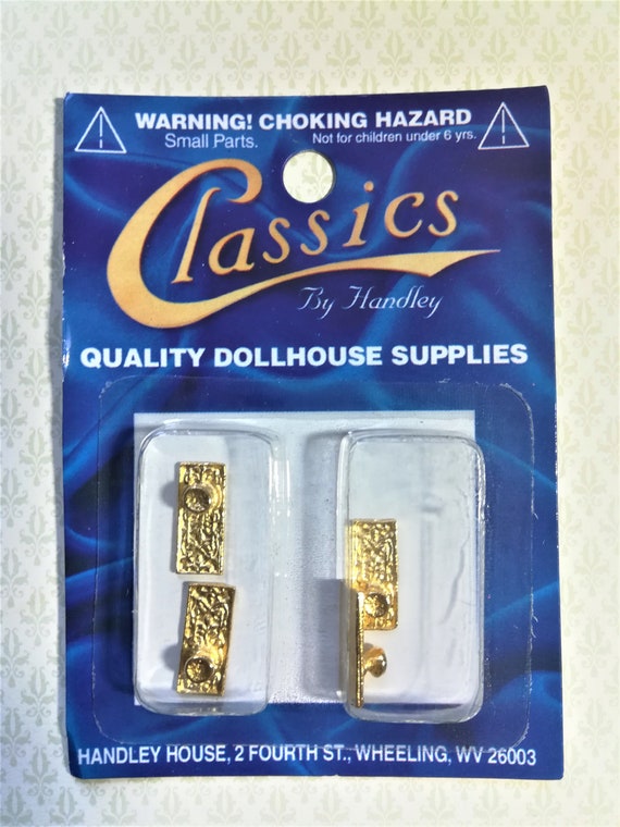 Dolls House Miniature 1 12th Scale 5mm Gold Coloured Door Knobs 