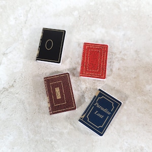 Dollhouse Books with Blank Pages Set of 4 1:12 Scale Miniature Library image 1