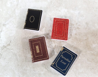 Dollhouse Books with Blank Pages Set of 4 1:12 Scale Miniature Library