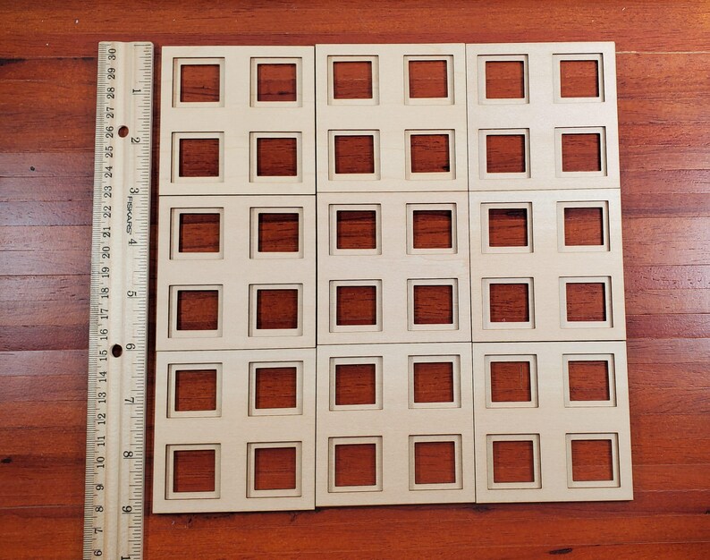 Dollhouse Ceiling Panels Coffered Layered Wood Kit 2 Part 1:12 Scale Miniatures image 3