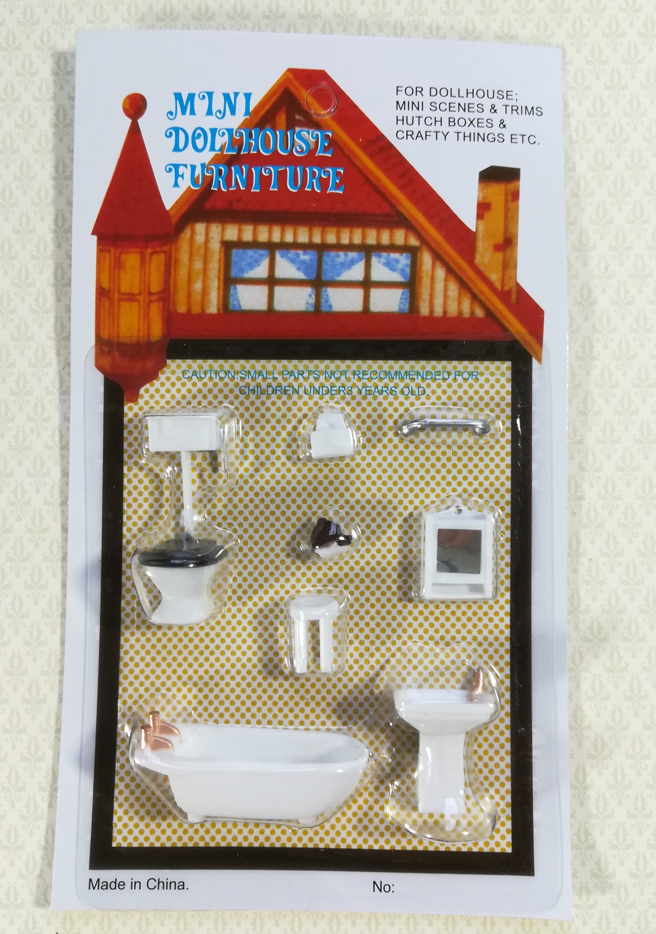 Dollhouse Miniature 1/4 Quarter Scale Bathroom Set -  Portugal