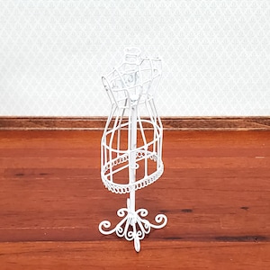 Miniature Mannequin Dressmakers Tailor Dummy Metal White 1:12 Scale Dollhouse Decor