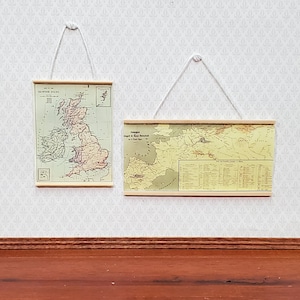 Puppenhaus Hängende Karten Schule Stil Europa England Maßstab 1:12 Miniatur Dekor
