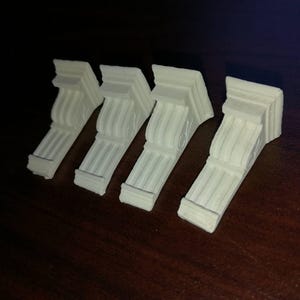 Dollhouse Decorative Corbels Hard Cast Plaster 1:12 Scale Miniature Set of 4