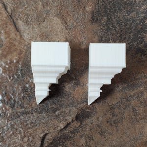 Dollhouse Corner Ceiling Blocks for Crown Molding 2 Inside Pieces 1:12 Scale