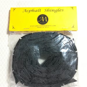 Dollhouse Miniature Asphalt Shingles Black Square 1:12 Scale #4001 144-157 Sq Inches