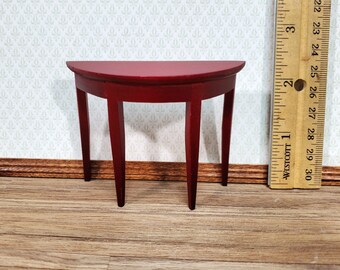 Dollhouse Miniature Wood Half Round Side Table or Hall Table  Mahogany CLA10014 