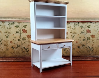 Armario de cocina para casa de muñecas, blanco, escala 1:12, muebles en miniatura