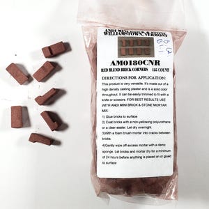 Dollhouse Brick Corners Red Brick Blend by Andi Mini Brick 1:12 Scale 125 Pieces