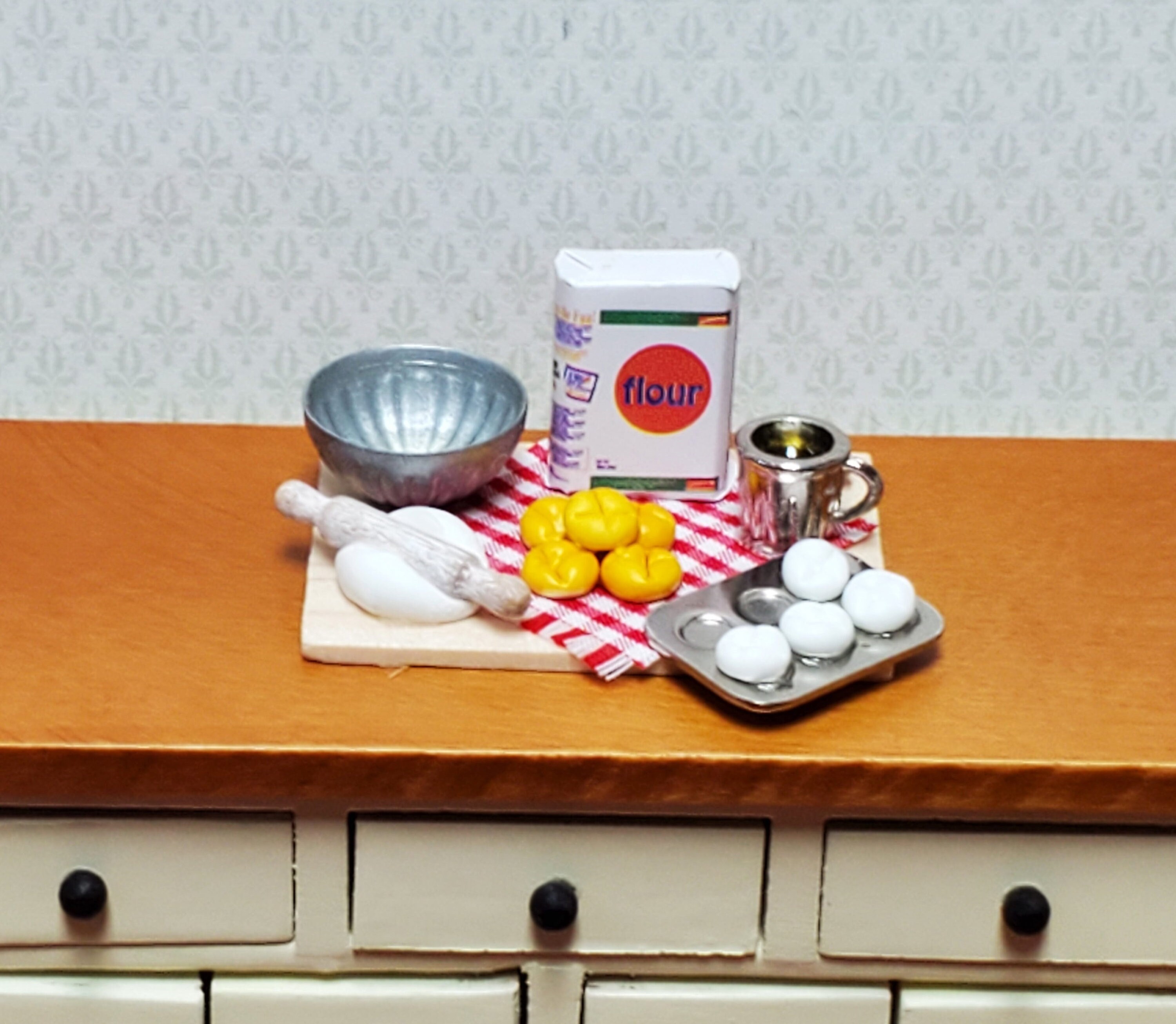 Dollhouse Biscuit Baking Set Rolls Buns 112 Scale Miniature Etsy