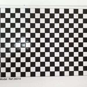 Dollhouse HALF SCALE Wall or Floor Tiles Embossed Black & White 1:24 Scale