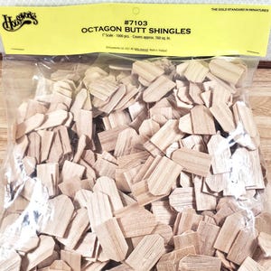Dollhouse Shingles Octagon Butt Large Bag Light Wood 1:12 Scale 1000 pcs HW7103