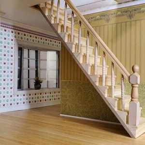 Dollhouse Stairs Staircase Assembled with Railing 1:12 Scale for 9" Ceilings