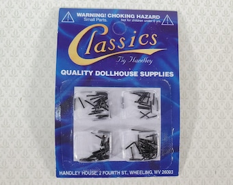 Nails Brads Small Tiny Thin 1/4" Dark Pewter Black Pack of 100 Dollhouse Miniatures Hardware