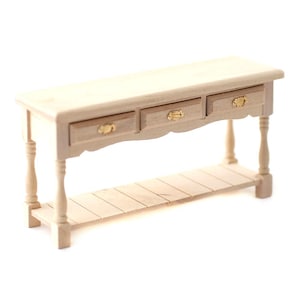 Dollhouse Miniature Kitchen Side Board Buffet with Pot Shelf Unfinished 1:12 Scale