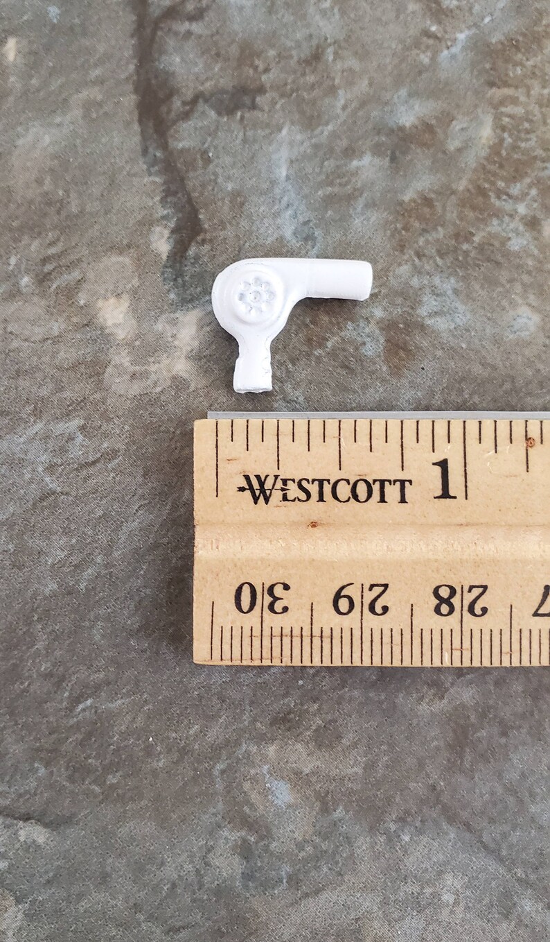 Dollhouse Miniature Hair Dryer Modern White Painted Metal 112 Etsy