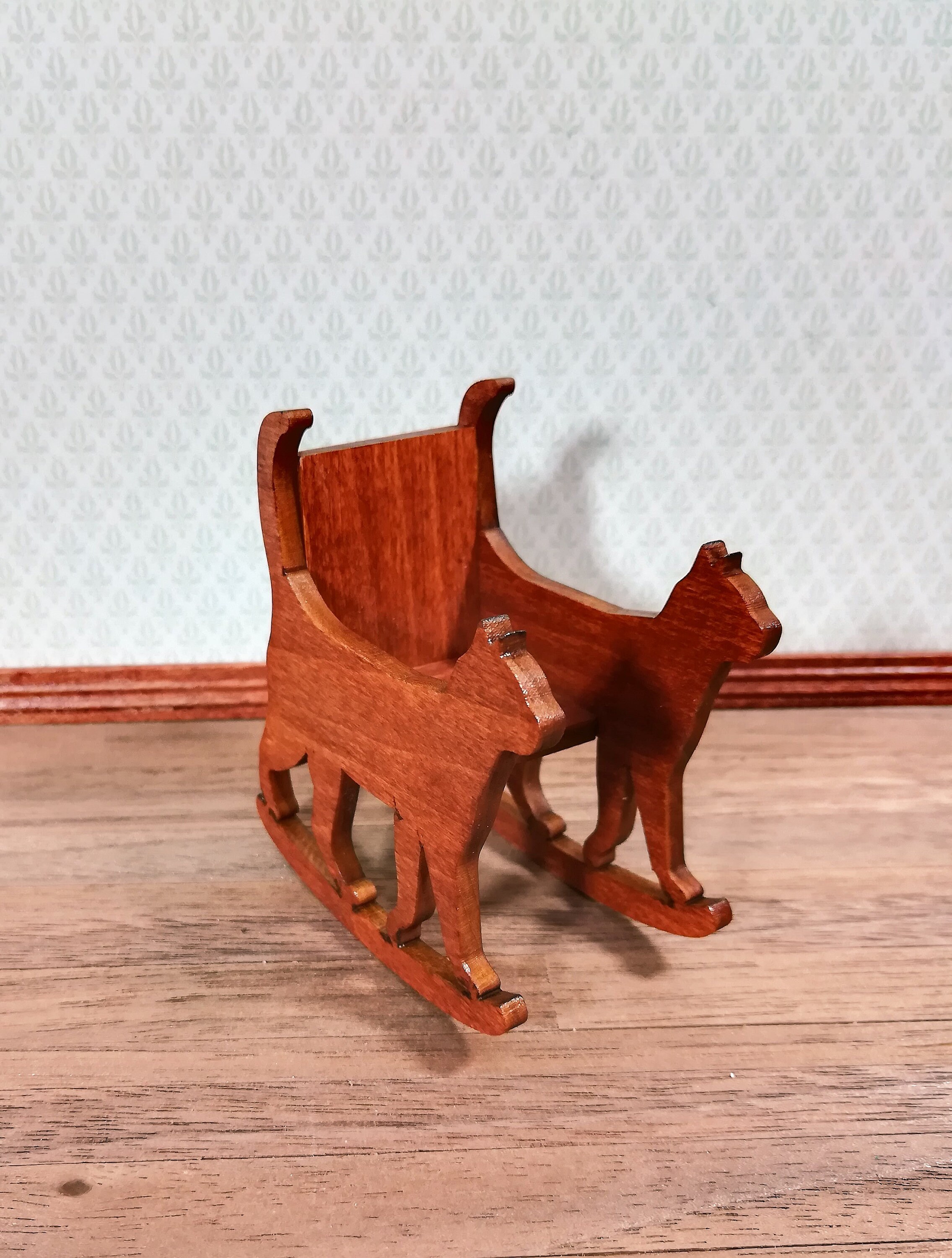 Dollhouse Miniature Kitty Cat Rocking Chair KIT 112 Scale Etsy