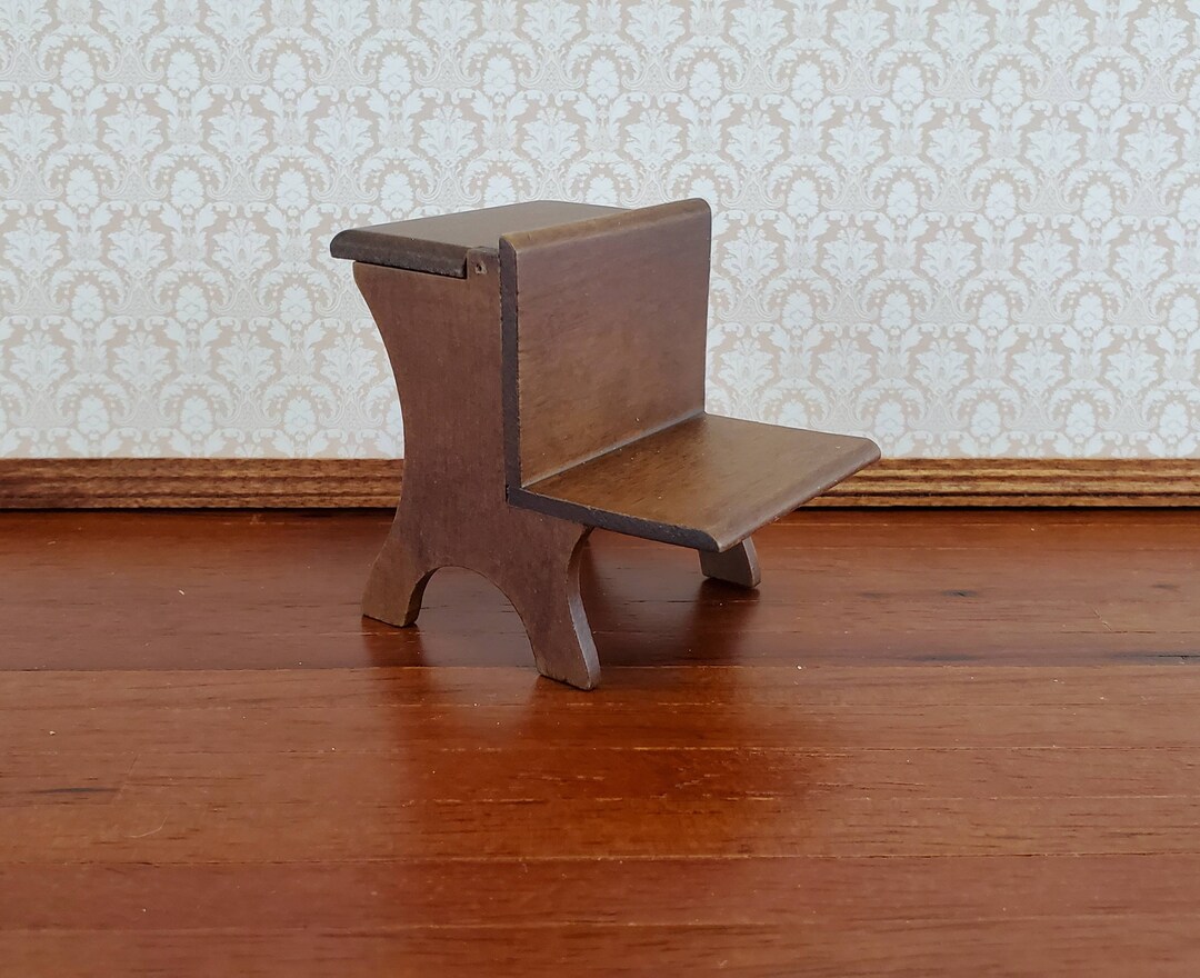 Dollhouse Miniature School Desk Walnut Finish Vintage Style Etsy