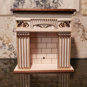 Dollhouse Fireplace KIT Victorian Style DIY 1:12 Scale Original Design Laser Cut