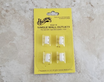 Dollhouse Miniature Outlet Wall Receptacle for 12 Volt Tape Wire Lights x4 1:12 Scale 2218