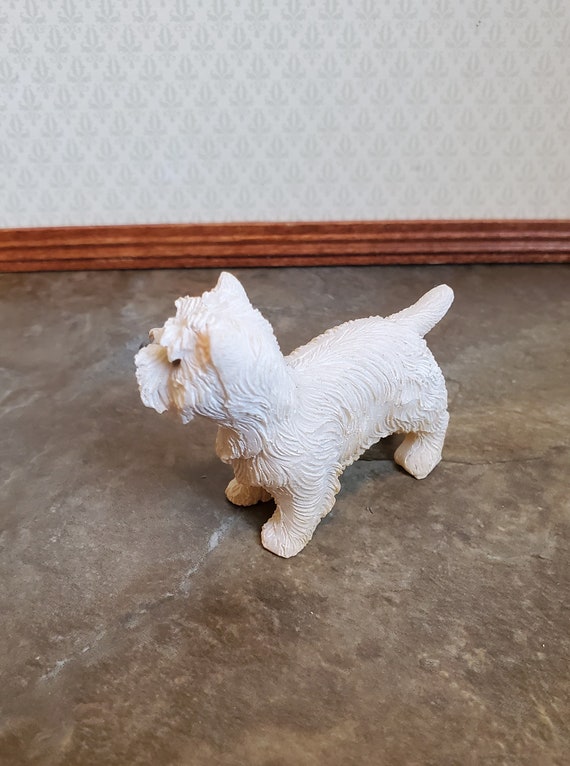miniature Westie dog figure 1:12 scale dollhouse pet puppy for Licca Barbie doll 