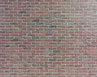 Dollhouse Miniature Weathered Brown Brick Textured Embossed Paper 1:12 Scale