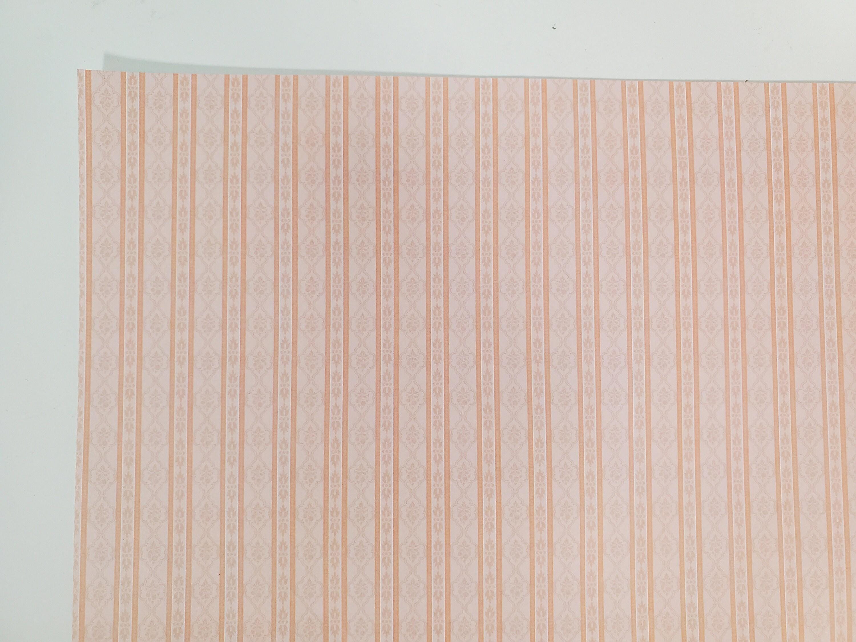 Dollhouse Wallpaper Pink Pale Subtle Stripes 3 Sheets 1:12 Scale Miniatures