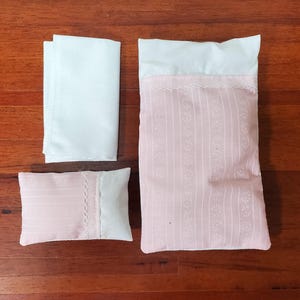 Dollhouse Pink Bedding Set Twin Single Size Pillow Sheet Comforter 1:12 Scale Miniature