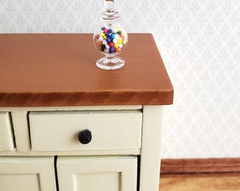 Dollhouse Miniature Glass Candy Jar with Candy Bubble Gum Treats 1:12 Scale