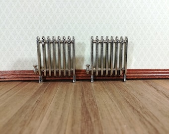 Dollhouse Radiators Metal Set of 2 SMALL 1:12 Scale Miniature Accessories