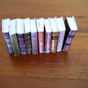 Dollhouse Miniature Book Set x10 Antique Style Set #1 1:12 Scale (blank inside)