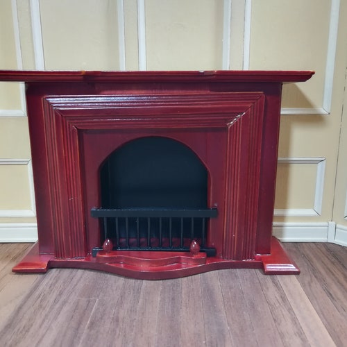 Dollhouse Miniature Fireplace Surround DIY 1:12 Scale Furniture Unfinished Wood 