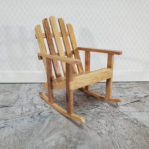 Dollhouse Adirondack Rocking Chair Rocker Light Oak 1:12 Scale Miniature