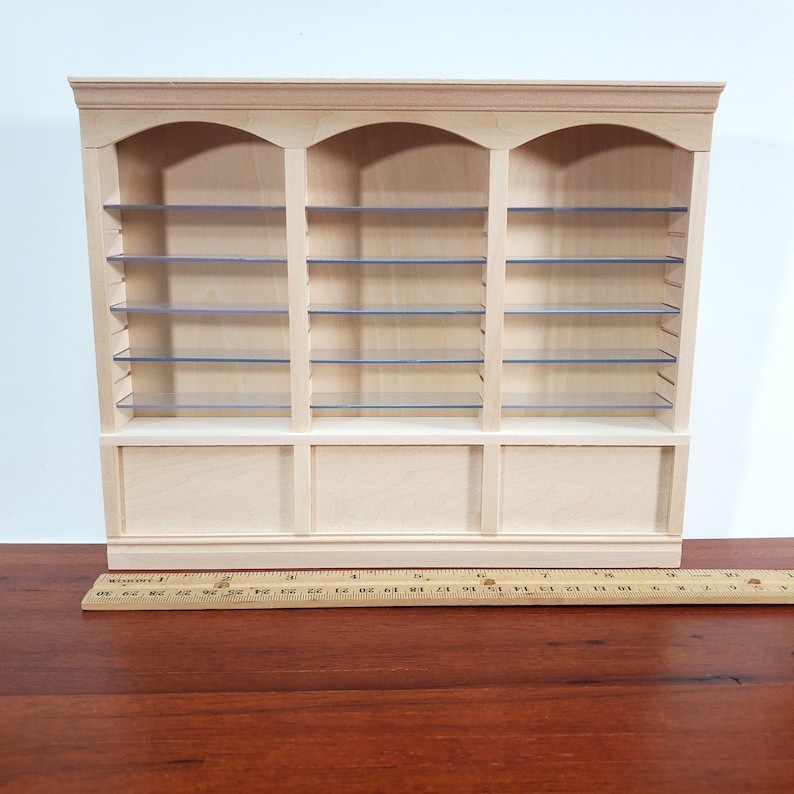 Librería para casa de muñecas, estanterías de tienda, 3 compartimentos, estantes ajustables, muebles a escala 1:12. imagen 5