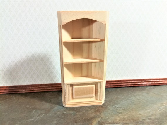 Dollhouse Miniature Bookcase Unfinished 1 24 Half Scale Etsy
