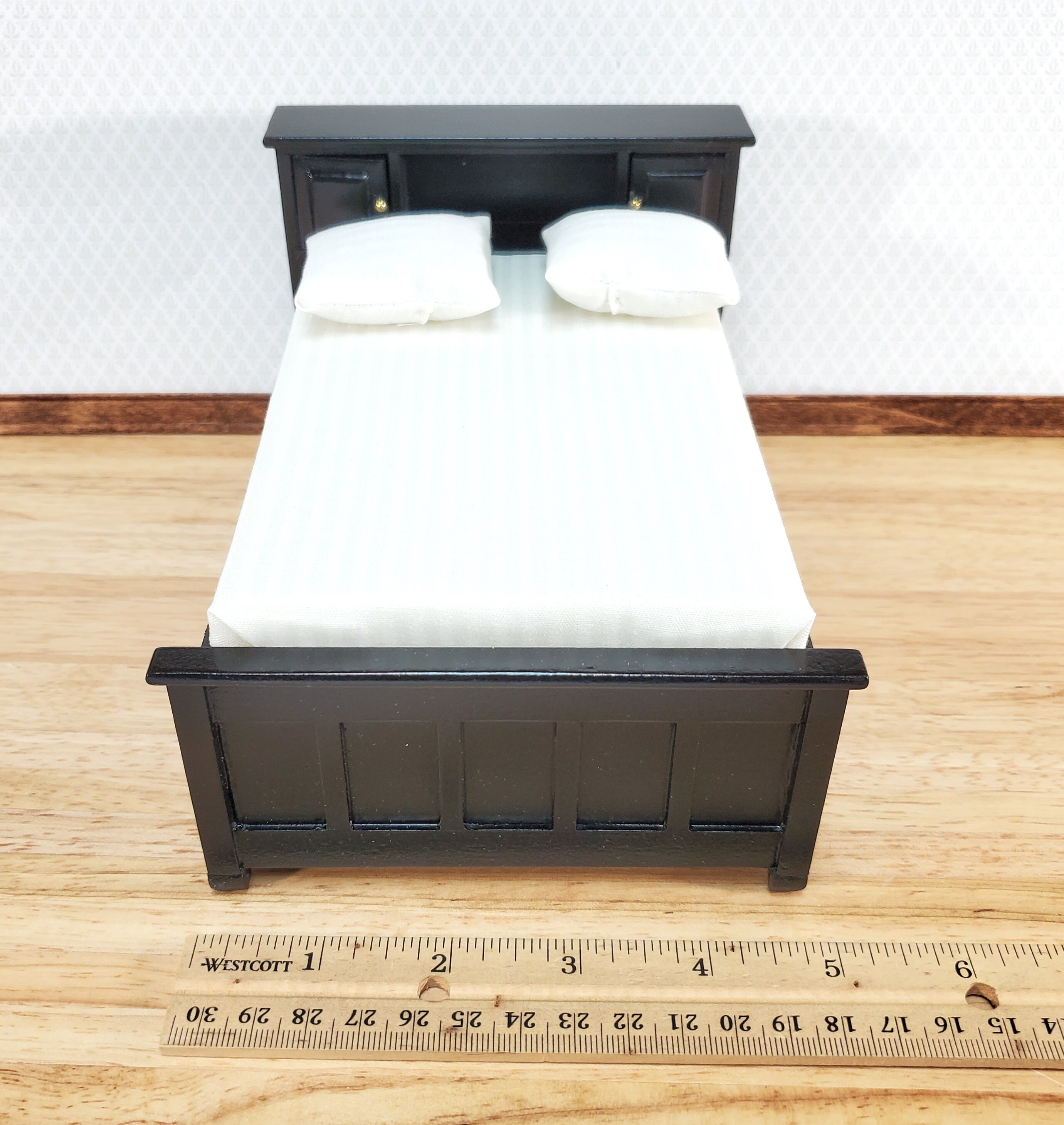 Dollhouse Captain's Bed With Drawers Double Black Finish Etsy