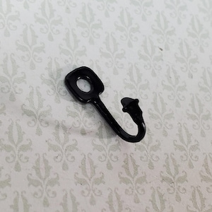 Dollhouse Large Hook for Pots Pans or Towels Black Metal 1:12 Scale Miniature
